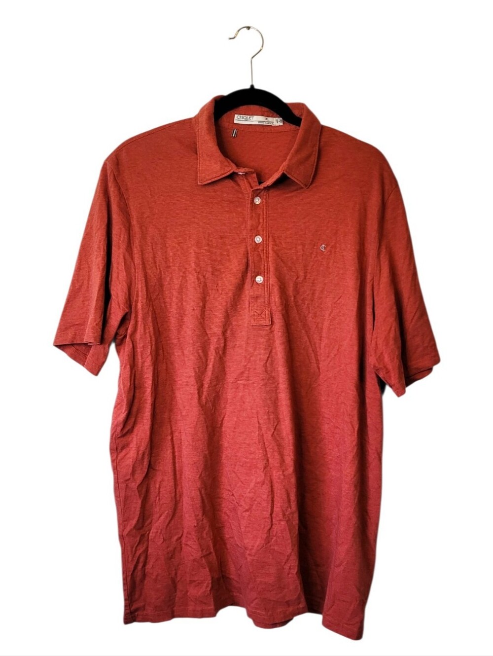 Criquet 100% Organic Cotton Classic Men's Rust Polo Shirt Size XL
